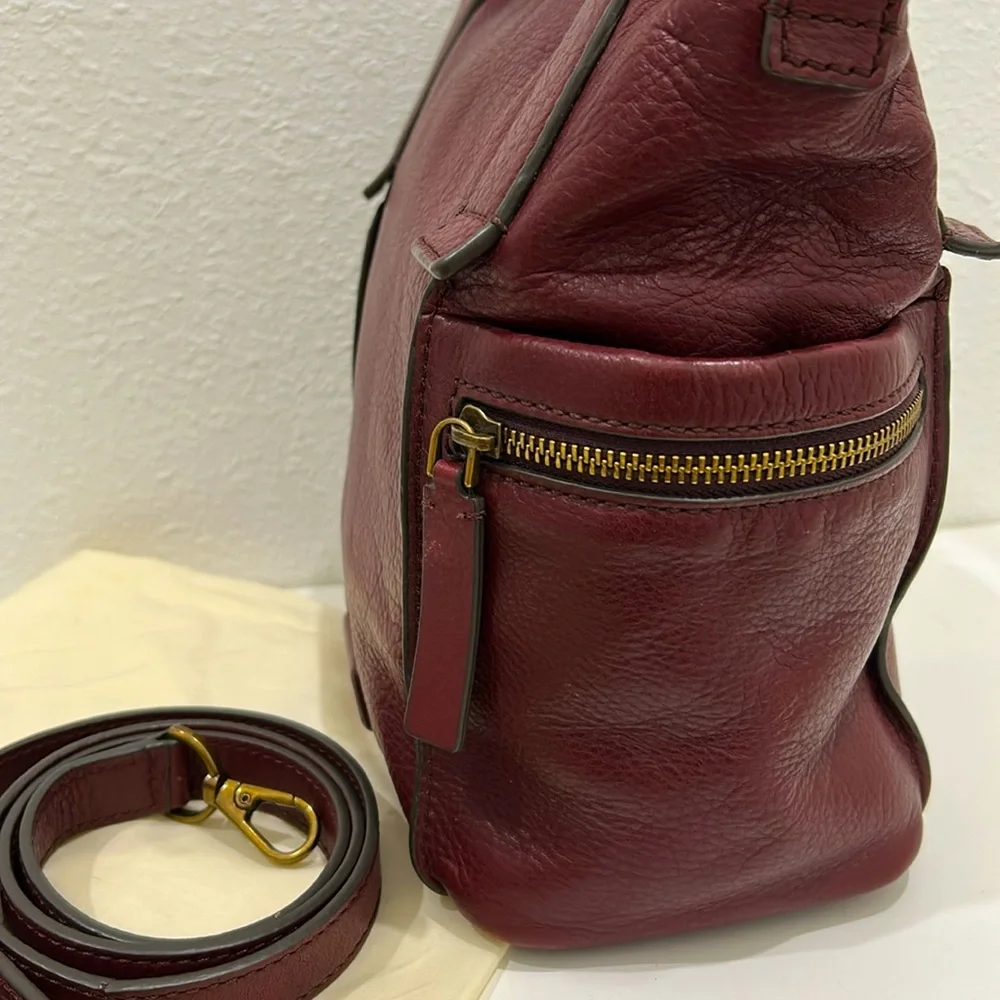 Fossil Emerson Leather Satchel, Double Handle Crossbody Bag - Picture 9 of 17
